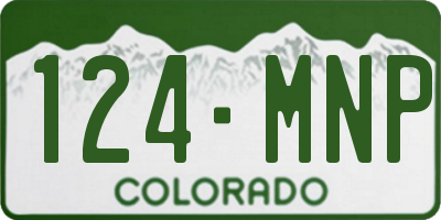 CO license plate 124MNP