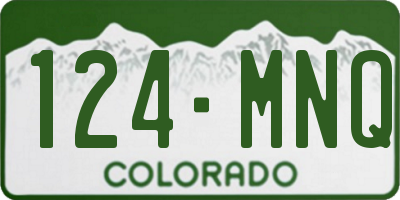CO license plate 124MNQ