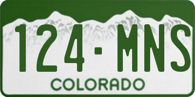 CO license plate 124MNS
