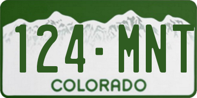 CO license plate 124MNT