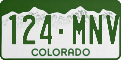 CO license plate 124MNV