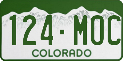CO license plate 124MOC
