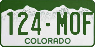 CO license plate 124MOF