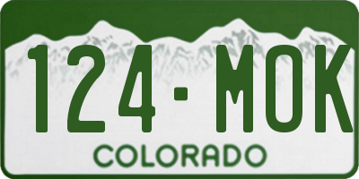 CO license plate 124MOK