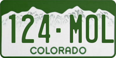 CO license plate 124MOL