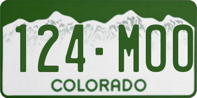 CO license plate 124MOO