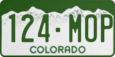 CO license plate 124MOP