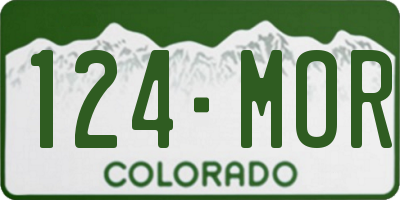 CO license plate 124MOR