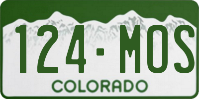 CO license plate 124MOS