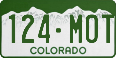 CO license plate 124MOT