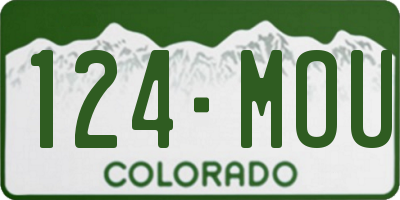 CO license plate 124MOU