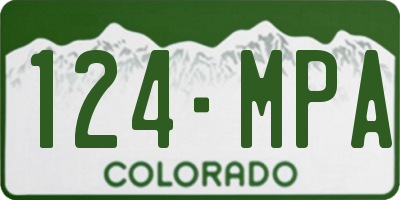 CO license plate 124MPA