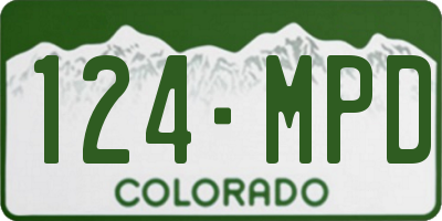 CO license plate 124MPD