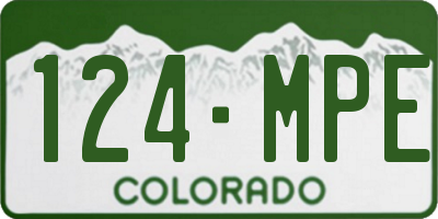 CO license plate 124MPE