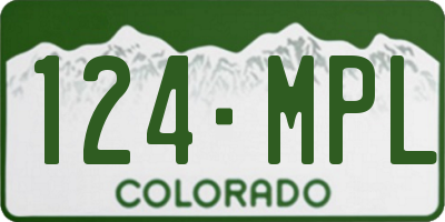 CO license plate 124MPL