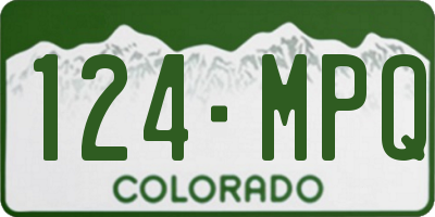 CO license plate 124MPQ