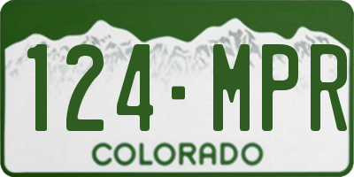 CO license plate 124MPR