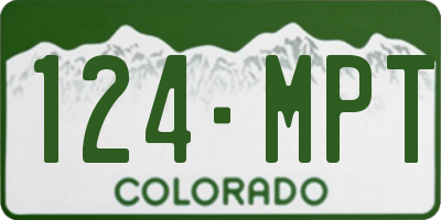 CO license plate 124MPT