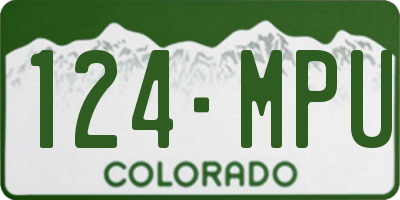 CO license plate 124MPU