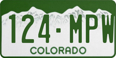 CO license plate 124MPW