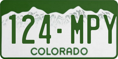 CO license plate 124MPY