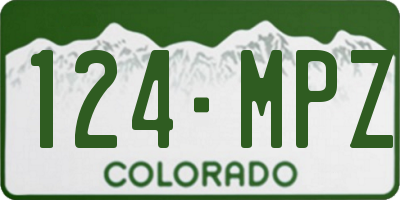 CO license plate 124MPZ