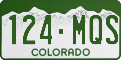 CO license plate 124MQS