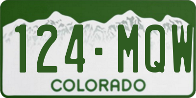 CO license plate 124MQW