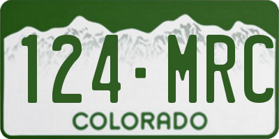 CO license plate 124MRC