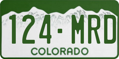 CO license plate 124MRD