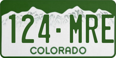 CO license plate 124MRE