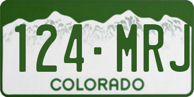 CO license plate 124MRJ