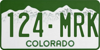 CO license plate 124MRK