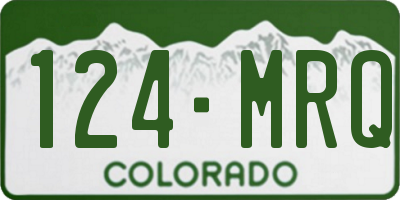 CO license plate 124MRQ