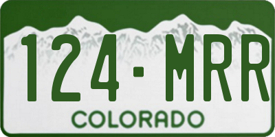 CO license plate 124MRR