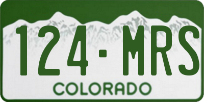 CO license plate 124MRS