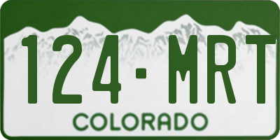 CO license plate 124MRT