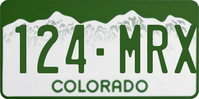 CO license plate 124MRX