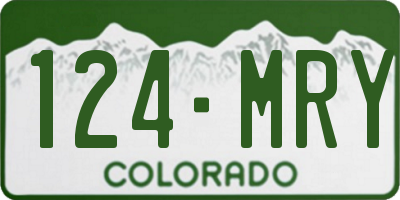 CO license plate 124MRY