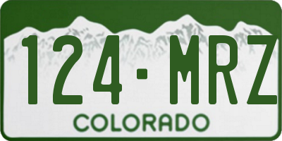 CO license plate 124MRZ