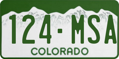 CO license plate 124MSA