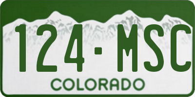CO license plate 124MSC