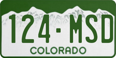 CO license plate 124MSD