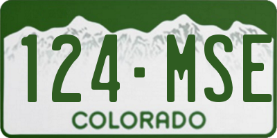 CO license plate 124MSE