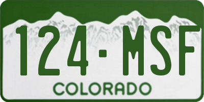 CO license plate 124MSF