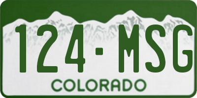 CO license plate 124MSG