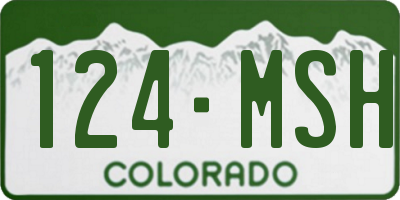 CO license plate 124MSH