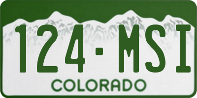 CO license plate 124MSI