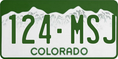 CO license plate 124MSJ