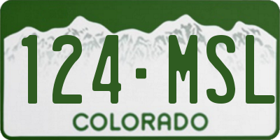CO license plate 124MSL